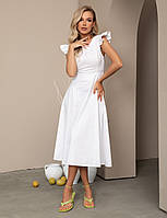 Роскошное белое женское платье миди расклешенное женское платье с вырезом на спинке платье для невесты