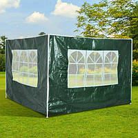 Стенка для садового павильона, шатра с окном зеленая 1 шт