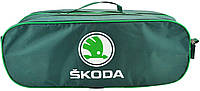 Сумка-органайзер у багажник із логотипом Skoda на 2 відділення зеленого кольору 03-030-2Д