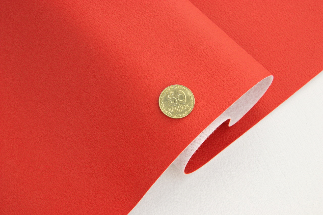 Шкірзамінник (біеластик) яскраво-червоний Sinsole 220 завширшки 1.40м Туреччина, фото 1