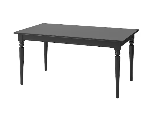 INGATORP Розкладний стіл, чорний,155/215х87см, 902.224.07