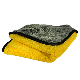 РУШНИК МІКРОФІБРОВИЙ ДВОСТОРОННІЙ СІРО-ЖОВТЕ 40х40 см 2-FACED SOFT TOUCH MICROFIBER TOWEL