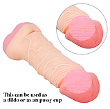 Чоловічий мастурбатор 21 см, Реалістична полиця 3 в 1, Фаллоїмітатор насадка на пінист телесна, Інтимні іграшки, фото 4