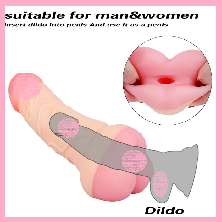 Чоловічий мастурбатор 21 см, Реалістична полиця 3 в 1, Фаллоїмітатор насадка на пінист телесна, Інтимні іграшки, фото 1