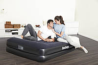 Надувная кровать Bestway 67403 Premium+ Air Bed 152х203х46см с подголовником, встр.насос 220В, до 300кг