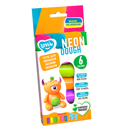 Набір для ліплення з тестом 6 кольорів Neon Assorted TM Lovin(41197)