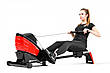 Гребний тренажер магнітний Hop-Sport — 060R Cross red для занять спортом удома, фото 5