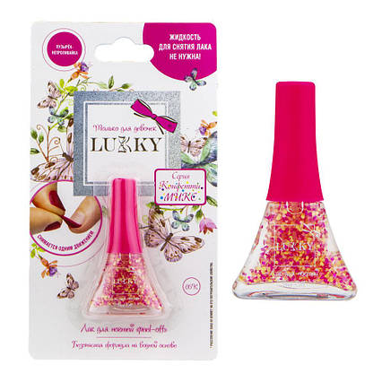 Лак для нігтів "Конфетті-Мікс" рожево-золотистий мікс 5,5мл. т.м. Lukky