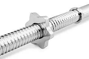 Гриф прямий металевий Neo-Sport 180 см із насічками на ручці для надійного схоплення, фото 2