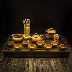 Набір посуду для чайної церемонії "Фен Чжи" руда матова глина