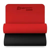 Мат для фитнеса и йоги Hop-Sport, из TPE пены, красный. (183x61x0,6 см)