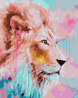 Набор для росписи по номерам картина по номерам Животные, птицы "Розовый Лев" 40х50см
