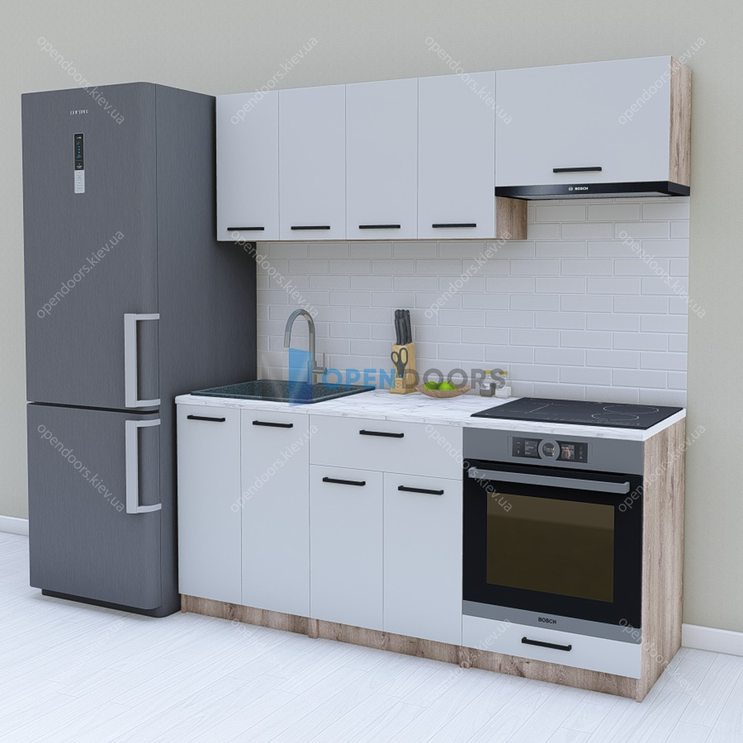 Компактна готова кухня 1.8 м, сучасний кухонний гарнітур 180 см Opendoors