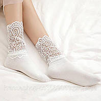 Ажурные (кружевные) носочки женские / черные и белые Белый