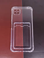 Чохол силіконовий з кишенею для пластикової картки Samsung Galaxy A22 5G (A226).  Бампер з кишенькою Самсунг А22 5джі