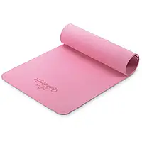 Коврик для фитнеса и йоги Queenfit из ТРЕ материала, розовый. (181.5 х 61 х 0.5 см)