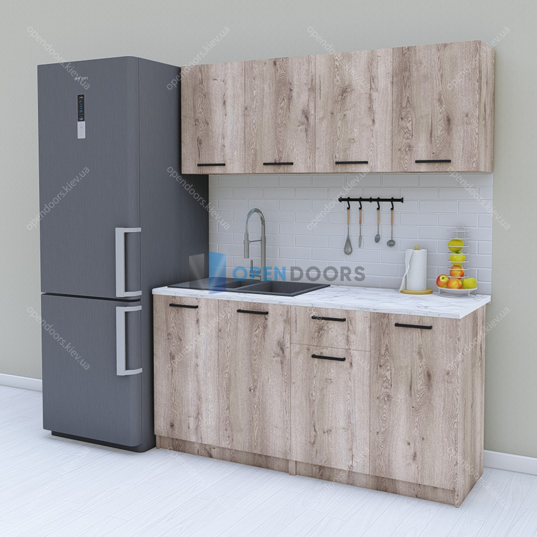 Модульна сучасна кухня 1.6 м, невеликий кухонний гарнітур на дачу 160 см Opendoors
