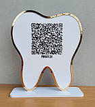 Табличка-зуб в стоматологію з qr кодом приват 24, інстаграм, сайт, WIFI, фото 3