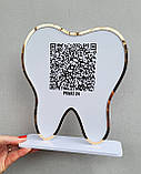 Табличка-зуб в стоматологію з qr кодом приват 24, інстаграм, сайт, WIFI, фото 4