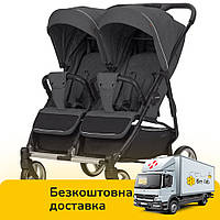 Коляска прогулочная для двойни CARRELLO Connect CRL-5502 Serious Black