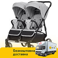 Коляска прогулочная для двойни CARRELLO Connect CRL-5502 Светло-серый