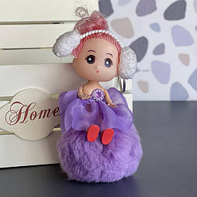 Брелок - пушок "Лялька", мікс, Брелок "Кукла"