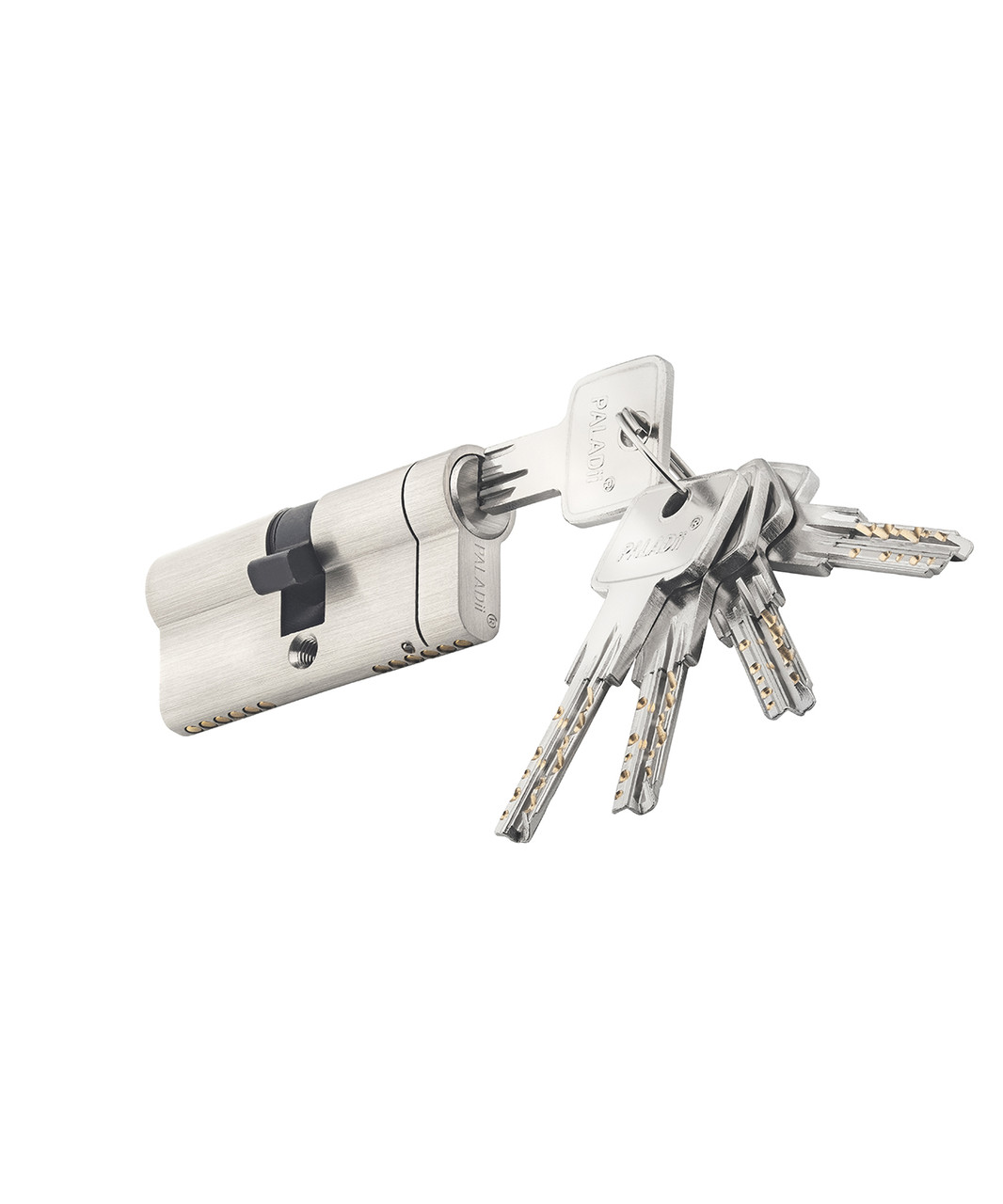 PALADII SP NEW циліндровий механізм латунний 70мм (30*40) SN сатен 5 профільних ключів, фото 1