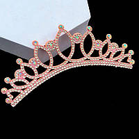 Корона на голову для художньої гімнастики (колір на вибір) 1 шт (12х4,5см) Розовая