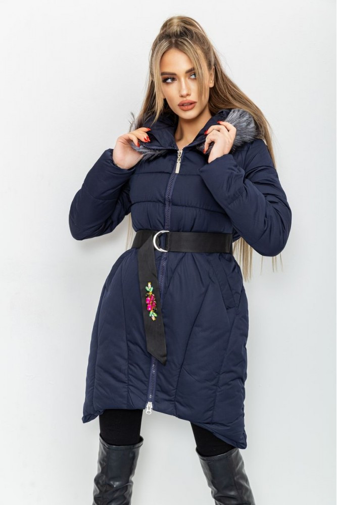 Куртка жіноча зимова на синтепоні темно-синя 152661L