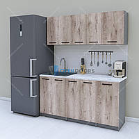Готовая маленькая кухня 1.6 м, модульный кухонный гарнитур 160 см Opendoors Аликанте-Антрацит