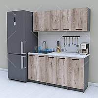 Готовая маленькая кухня 1.6 м, модульный кухонный гарнитур 160 см Opendoors Аликанте-Графит