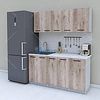 Готовая маленькая кухня 1.6 м, модульный кухонный гарнитур 160 см Opendoors Аликанте-Светлый серый
