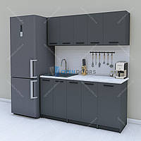 Готовая маленькая кухня 1.6 м, модульный кухонный гарнитур 160 см Opendoors Графит
