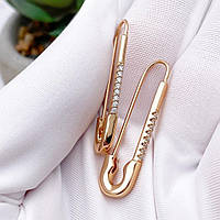 Сережки шпильки Xuping Jewelry довжина 3.4см медичне золото позолота 18К з1290