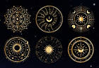 Стікери астрологічні золото, фото 2
