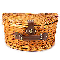 Кошик для пікніка коричневий з набором посуду на 2 персони + сумка холодильник