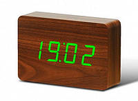 Часы-будильник на аккумуляторе «BRICK» Gingko (Великобритания), вишня
