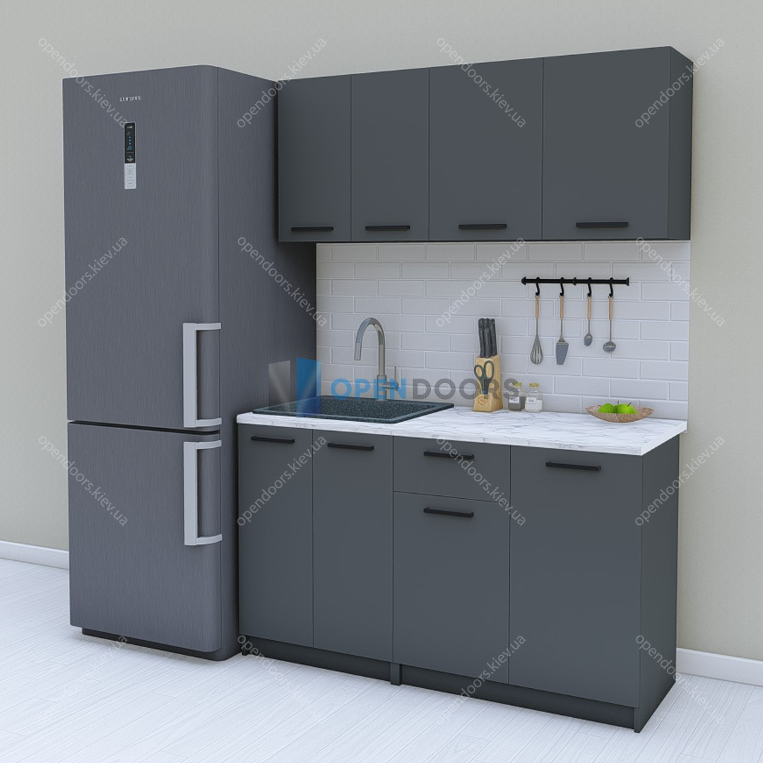 Компактна готова кухня 1.4 м, модульний кухонний гарнітур 140 см Opendoors, фото 1