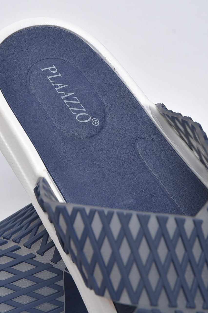 Купить Шлепки мужские синего цвета с надписью 156223L, цена 480 ...