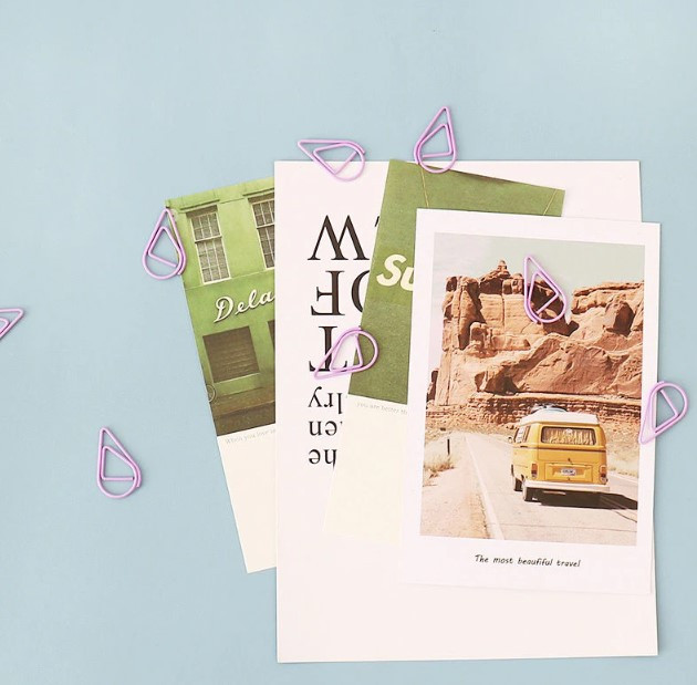 Скріпка фігурна Крапля фіолетова, фото 1