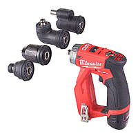 Дриль-шурупокрут акумуляторний MILWAUKEE, M12 FDDXKIT-202X, 34Нм(+зар.пр.,2акум.Х2Аг,4насад.,HDкейс)