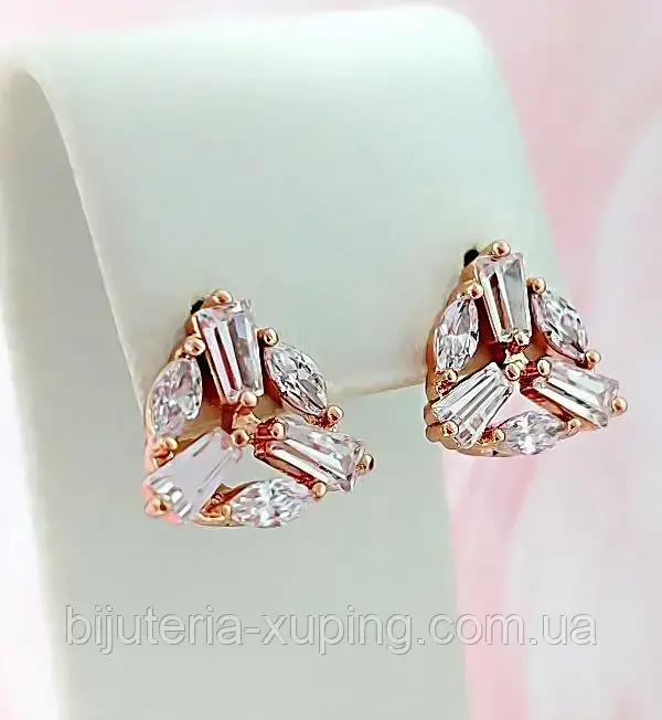 Купить Серьги из медицинского золота диаметр 13 мм, Сережки Xuping мед ...