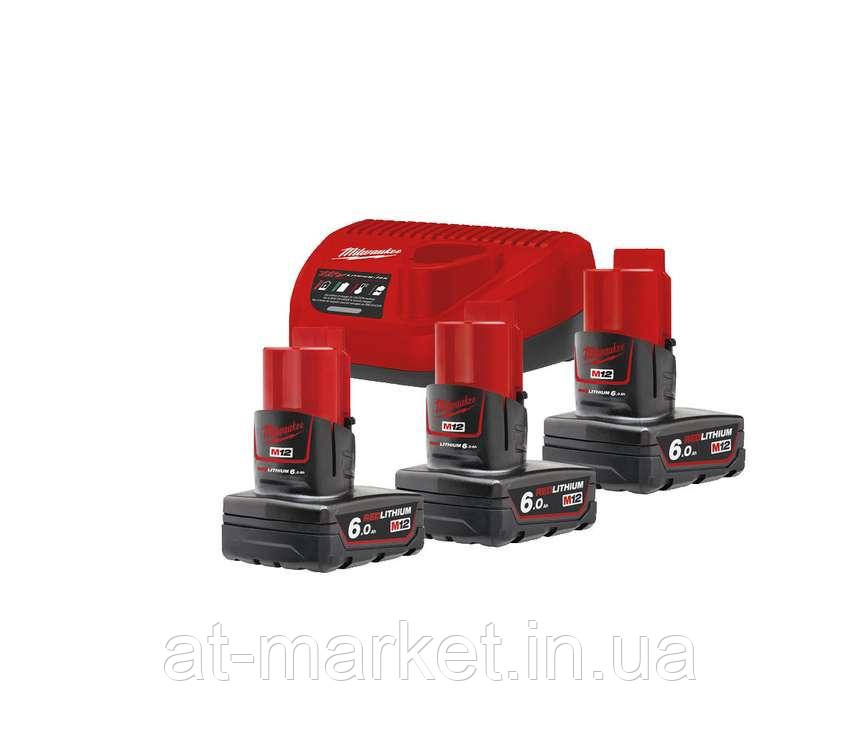 Енергокомплект M12 NRG-603 (3x 6,0 А·год) MILWAUKEE