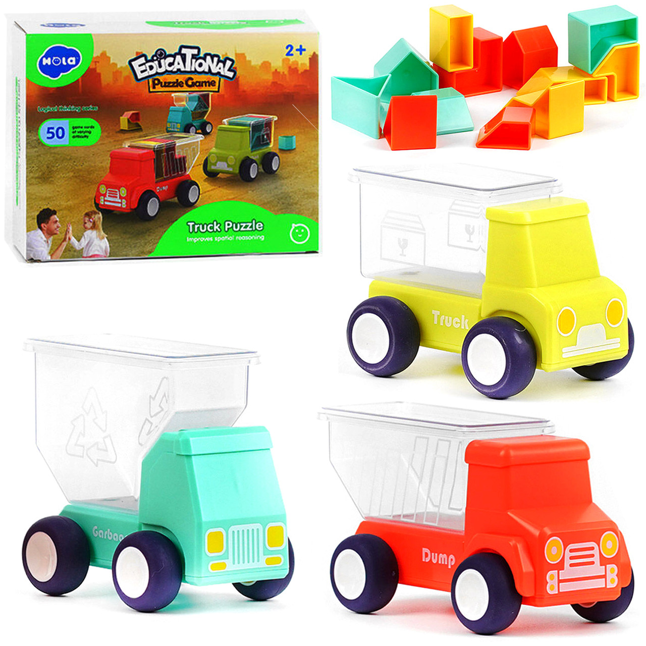 Логічна гра "Hola", Educational Puzzle Game пазли, машинки, в кор. (E7980), фото 1