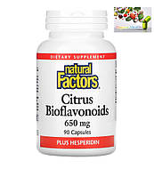 Геспередин, Natural Factors, цитрусовые биофлавоноиды с гесперидином, 650 мг, 90 капсул