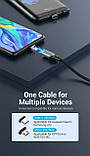 Кабель Vention Магнітний зарядний кабель 5A без конектора Швидка зарядка 1 м Чорний CQTHF, фото 10
