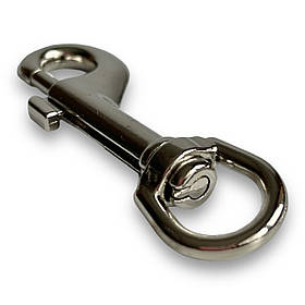 Карабін для повідця собаки нікелевий №7, довжина 70 мм