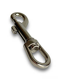 Карабін для повідця собаки нікелевий №18, довжина 85 мм