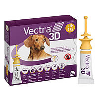 Вектра 3D Vectra 3D Ceva капли от блох, клещей, комаров для собак весом от 1,5 до 4 кг, 1 пипетка