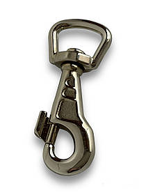 Карабін для повідця собаки нікелевий №8, довжина 85 мм